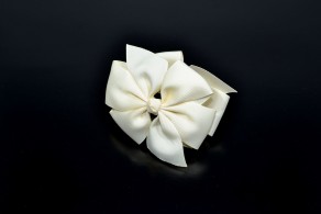 BEIGE RIBBON HAIR BOW CLIP KOREA, WOMENS,GIRLS,LADY,UAE NO.1 HAIR ACCESSORY DESTINATION