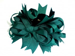 LUXURIOUS HAIR  ACCESSORY, WEDDING HAIR CLIP, HUNTER GREEN HAIR BOW HAIR CLIP