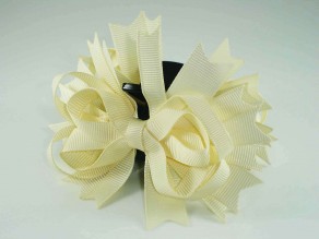 Beige Hair Accessories, Beige Women Hair Clips, Cream Hair Bow Claw Clip
