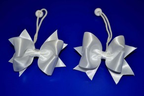 Satin Hair Bows, White Hair Clips, Hair Bows For School