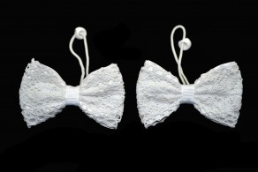 Back To School Hair Accessories, White Ponytail Holder For girls, White Lace Hair Tie
