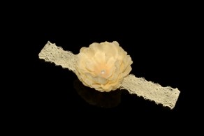 Newborn Baby Flower Headband, Infant Beige Headband, Baby Girl Headband, Toddler Floral Headband