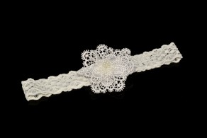 White Flower Infant Headband, Lace Infant Toddler Headband, Baptisim, Christening
