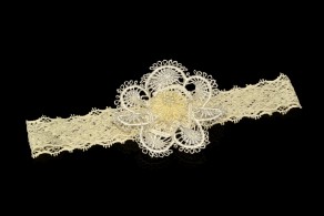 Ivory Flower Newborn Headband, Newborn Hair Clips, Newborn Hair bows, Infant Toddler Hairband