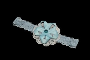 Blue Headband, Blue Infant Headband, Sky Blue Newborn Toddler Headband, Lace Headband