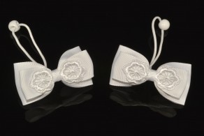 School Girls Hair Clips, Lace Flower White Hair Bows, UAE Schools Hair Accessories