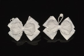 Boutique Hair Bows White, Handmade Wedding Hair Accessories, Lace Boutique Bows
