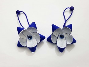 Blue And White Private School Hair Clips, UAE School Hair Tie Hair Accessories