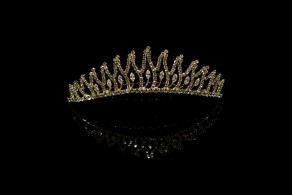 GOLD PLATED RHINESTONE CROWN,WEDDING CROWN