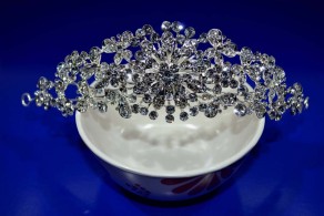 CROWN TIARA BRIDAL HEADPIECES RHINESTONE BUTTERFLY CROWN SILVER PLATED TIARA CRYSTAL HAIR COMB
