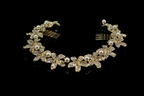 GOLD,PLATED,CRYSTAL,HAIR,COMB,BRIDAL,BRIDE,WEDDING, ACCESSORIES,RHINESTONE,PEARL,UAE,DUBAI,ABUDHABI